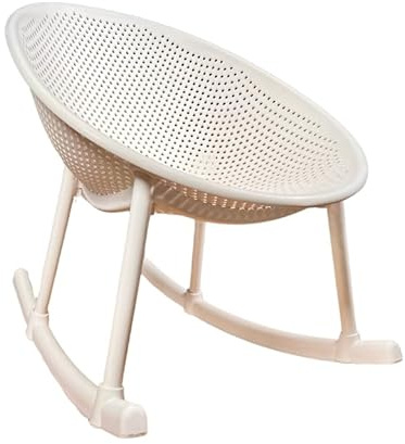 Aspira Home – Schaukelstuhl im skandinavischen Design aus wetterfestem Kunststoff – Ergonomisch & stilvoll für Garten, Terrasse & Balkon – Erhältlich in Weiß, Anthrazit & Sandfarben