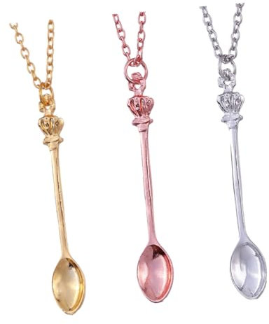 COSMEVIVI 3pcs Crown Set Women Clavicle Chain Hip-hop Style Metal Pendant Jewelry Accessories for Party and Daily Wear Gold Silver Rose Gold