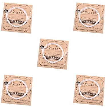Lot de 5 cordes en nylon blanc pour ukulélé et guitare