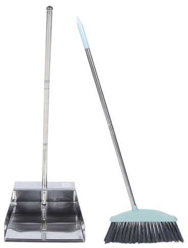 FRCOLOR Sweeping Broom Dustpan Kit Long Handle Broom and Dustpan for Efficient Floor Cleaning Home Office Use