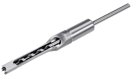 sourcing map Square Hole Drill Bit 9.5mm(3/8) High Speed Steel Hollow Mortiser Auger for Woodworking Carpentry Mortise Tenon Machine
