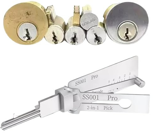 Stainless Steel Lock Pick and Decoder Master Key Tool - Professional Auto Locksmith Kit (SS001pro)
