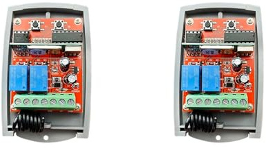 Dxoniislh 2X Receptor de Control Remoto Universal para Puerta de Garaje 433MHz12V-24V Abridor de Control de Portón Eléctrico 433.92MHz Código de Aprendizaje Rodante