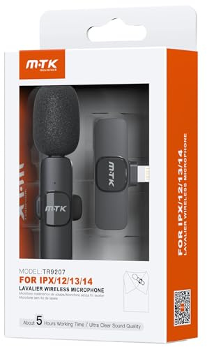 Generico Moveteck Mini Svart Lavalier Trådlös Mikrofon med Lightning-kontakt - TR9207/6 (IPX/12/13/14)