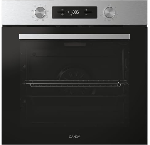 Candy Bake 600 CA6 N1T1HTX Horno Multifunción, 71L, Conectividad WIFI, 1 Bandeja y 1 Rejilla, Limpieza Hidrolítica, 9 Funciones, Display Basic UX, Puerta Doble Cristal, Negro e Inox
