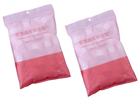 DEARMAMY 2taschen Komprimiertes Einweghandtuch Für Gesichtsreinigung Wasserabsorbierendes Kosmetiktuch Leicht Und Tragbar Für Reisen Und Outdoor Komprimiertes Handtuch Für Hautpflege Und