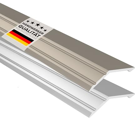D-TACK Rampenprofil selbstklebend | Übergangsschiene für Bodenbeläge | Höhenausgleichsprofil aus eloxiertem Aluminium | Rampenleiste (Titan, 14 mm x 1 m)