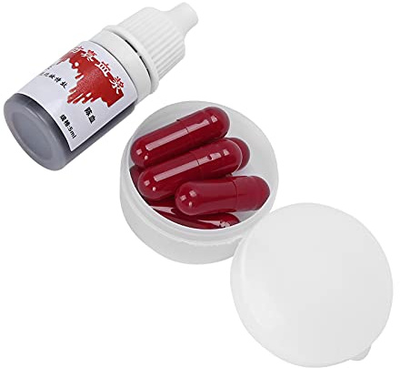 Generic Pilule de Faux Sang, Spray de Simulation de Faux Sang Sûr et Fiable avec 6 Capsules de pour Film de Théâtre, Effets Spéciaux pour la Plupart des Gens