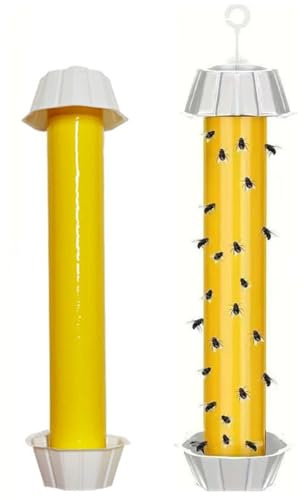 Attrape Mouche Adhésif 2 Pièces – Capteur Adhésif Ultrapuissant – Piège A Mouche Interieur Non Toxique pour Cuisine, Jardin, Verger, Moustiques Et Mouches De Fruits