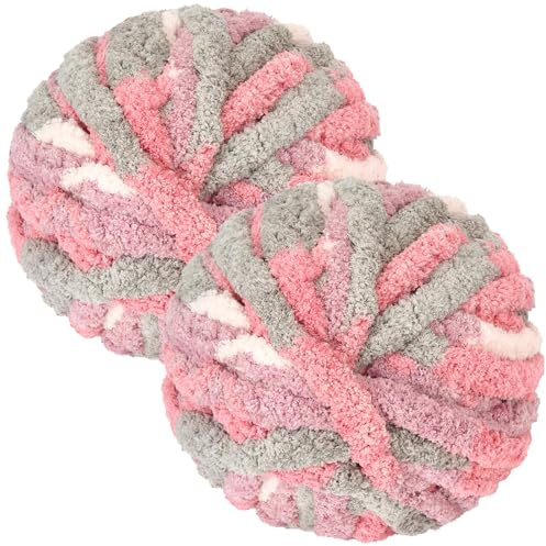 Bafeil Dicke Wolle zum Handstricken & Häkeln - Chunky Yarn Chenille Wolle, 500g XXL Handstrickgarn für Decken, Taschen & Haustierbetten – Weich, Flauschig & Umweltfreundlich (20mm Dick)
