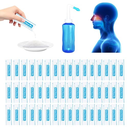 160 Bustine Sali Per Risciacquo Nasale, 2,7 G Bustine Per Doccia Nasale, Bustine Di Sale Per Risciacquo Sinusale Per Risciacquo Nasale Per Doccia Nasale, Kit Per Risciacquo Sinusale,Irrigazione Nasale