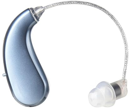 Rechargeable Hearing Amplifier for Seniors - Noise Cancelling & Volume Adjustable Sound Device, Comfort BTE Design, Rechargeable Hearing Aid (06D Blue)
