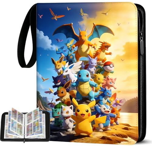 TATAFUN Sammelalbum für Karten, 50 Seiten 400 Taschen Sammelkarten Album, PU Wasserdicht Karten Sammelalbum, Ideale Geschenk für Birthday Christmas (400)