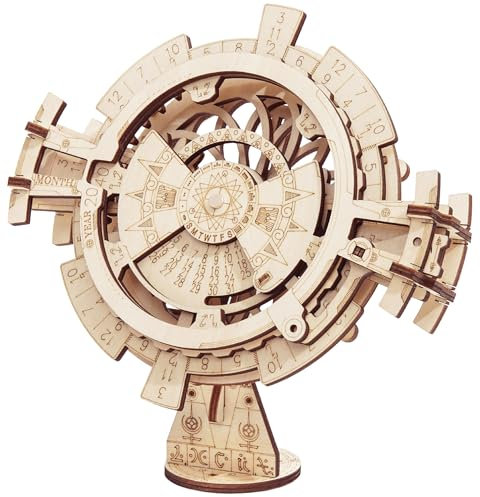 ROBOTIME 3D Puzzles for Adults Perpetual Calendar Wooden Model Kits to Build for Adults Brain Teasers Woodcraft Construction Sets Mechanical Jigsaw Puzzle