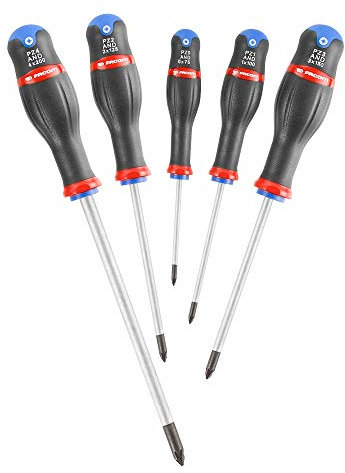 FACOM ATD.J5 - Jeu de 5 TOURNEVIS PROTWIST® pour vis cruciformes POZIDRIV® - lames rondes