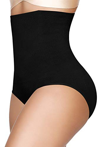SIMIYA Women's Control Underwear Shapewear High-Waist Tummy Firm Control Knickers Slimming Seamless Waist Shaper (Black, XL/XXL)