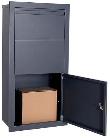 XPOtool Cassetta per pacchi antracite a parete 47 x 22 x 87 cm Cassetta della posta Portapacchi