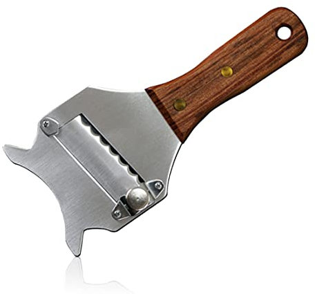 LEEQ Rallador Trufa - Cortador de Queso Laminador Trufa de Acero Inoxidable con Cuchilla Ajustable Cortador de Trufa para Chocolate Trufas Queso(19,5 x 8 x 1,2 cm)