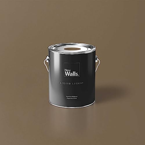 New Walls Premium Wandfarbe Braun Liquid Luxury Dispersionsfarbe für Innenräume – 2,5 L