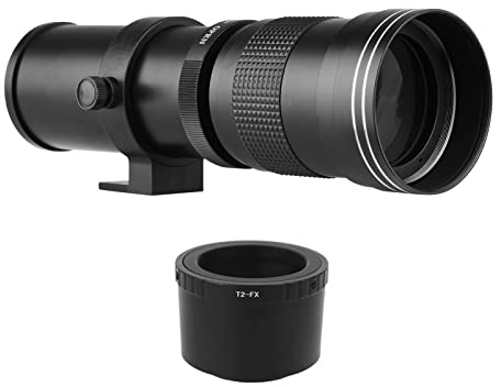 Camnoon Camera MF Super Telefoto zoomobjektiv F/8,3-16 420-800 mm T2 montering svart