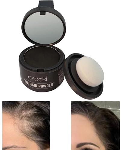 Caboki 10X Volumizing Hair Powder for Thinning Hair: Root Touch Up, Fill in Hairline & Edges, Cover Bald Spots and Gray For Men and Women. TALC-Free,Dark Brown