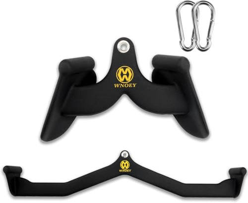 WNOEY LAT Pulldown Attachments Set with Snap Hooks, Rowing T-bar V-bar Set, Cable Triceps Machine Accessories,Back Strength Training Handle Grips, Wide Grip LAT Pulldown Bar,Home Gym Fitness Attachme