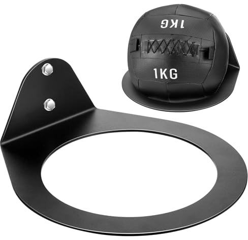 Gisafai Medizinballregal, Wandhalterung, 22 cm Innendurchmesser, 40 kg, wandmontierte Aufbewahrung für Fitnessstudio, Training, Sport, Garage, Zuhause, Gewerbe (1 Stück)