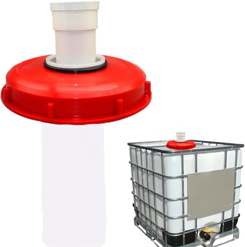 180° IBC-tanklock med tvättbart nylonfilter för IBC regnvattentank 1 000 liter, IBC-lockfilter tillbehör till IBC-tankar, nylonregnvattenfilter 245 mm