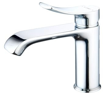 BELZ Rubinetto da Bagno, Miscelatore Monocomando per Bagno Lavabo , Rubinetto Lavandino Bagno con Acqua Calda e Fredda Regolabile, Design Curvo, Risparmia Acqua, Ottone Cromato