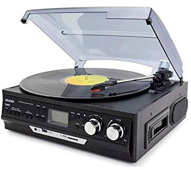 asdchZen Tocadiscos De Vinilo Moderno con Fonógrafo Retro Europeo, Reproductor De Discos De Vinilo, Radio De Cinta Multifuncional Antigua
