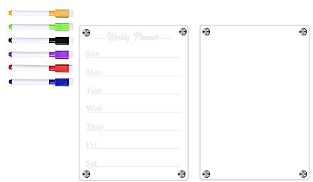 Aiciyimo Clear Blank Memo Board Noteboard Meal Planner Menu Board Easy to Write for French Fridge Door