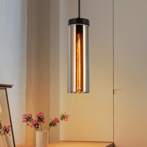 CBJKTX Hängeleuchte Wohnzimmer Hängelampe Vintage - 1 Flammig Pendelleuchte Glas Retro Esstischlampe Hängend E27 Pendellampe Höhenverstellbar für Esstisch Schlafzimmer küche (ohne Leuchtmittel)