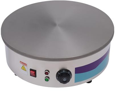 Levkitch 45cm Runder Platte Crepes Maker Crepeseisen,3000W elektrischer Crêpes Maschine Antihaftbeschichteter Flache Grillplatte Cerealien-Pfannkuchenherd, Temperaturregelung 50°-300°C