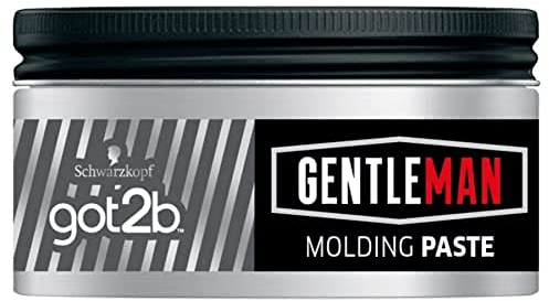 Schwarzkopf Got2b Gentleman Molding Paste, Cera per Capelli da Uomo, Media Tenuta, Finish Naturale, Anti Secchezza, Fragranza Intensa, 100 ml