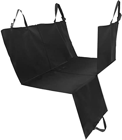 Nobleza Funda Coche Perro Impermeable, Protector de Asiento Trasero con Cremallera Central (Se Divide en 2), Resistente y Antideslizante, Universal para SUV y Viaje, 147 x145 cm - Negro