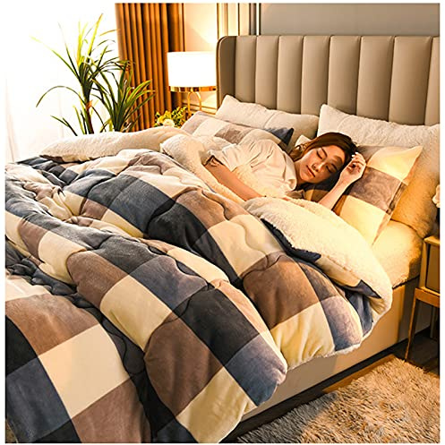 YRRA Épaissir Cachemire Courtepointe, Chaud Cachemire d'agneau Consolateur Couette Lit Chaud Et Doux d'hiver Couverture Épaissie en Cachemire d'agneau, pour Chambre,Laiton,180x220cm(3kg)