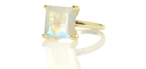 Faszinierende Gold Mondstein Ring - Benutzerdefinierte Natürlichen Edelstein Ringe - Große Verlobungsring, Erklärung Ring, Böhmischen Ring - Klassische Handgefertigten Schmuck für Frauen