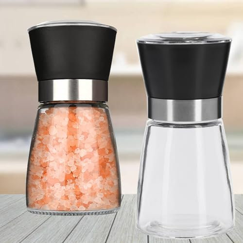 Salz Und Pfeffermühle, Gewürzmühle,pfeffermühle Keramikmahlwerk, Pfeffermühlenset Aus Glas, Auch Als Chilimühle Für Verschiedene Gewürze