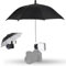 Camera Umbrella Hot Shoe with 360° Rotation Ball Head & Side Cold Shoe, Portable Weatherproof Photographic Umbrellas Protects Camcorder from Rain Snow Sunlight, Comes with Waterproof Drawstring Pouch