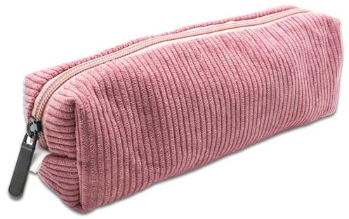 Federmäppchen,Mäppchen Aesthetic Federmappe,Pencil Case in Cord,Federtasche Mädchen,Klein Schlamppermäppchen,für Jungen,Teenager,Back to School,Mäpchen,Studium Must Haves,Schlamppermäppchen (Rosa)