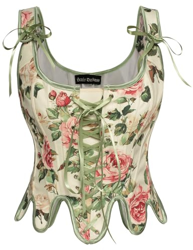 Corset Tops for Women Floral Renaissance Bustier Bodice Apricot Pink 6