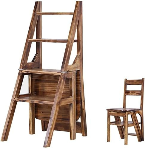 SJFJJKD Taburete de Escalada para Interiores, Escalera portátil Plegable, Taburete con escalón, Silla Alta, Escalera, Escalera de Tijera, Madera de Pino, Escalera de 4 escalones, Banco de Zapatos de