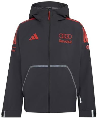 adidas Uomo Audi Revolut Formula One Team 2026 Mechanics Rain Jacket Coat, utility black/hi-res red, M