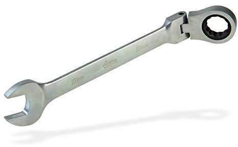 DEMA Llave combinada de carraca de 27 mm – Llaves articuladas de carraca y llave inglesa para trabajos de atornillado rápidos y precisos