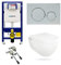 Alpenberger Hänge WC Komplettset | Toilette mit Geberit Spülkasten | Toilettenspülkasten Vorwandelement WC mit Geberit Duofix Bausatz & Betätigungsplatte Spülrandloses WC mit Bidet Funktion (7101 U)