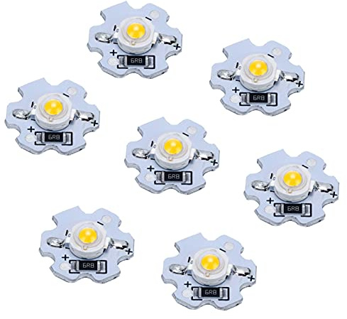 Garosa 25-teilige LED-Lampenperlen 5-V-LED-Chips 200LM 1 W Hochleistungs-SMD-Lampenchip-Glühbirne für Den Austausch von Foodlight- / Spotlight-Lampen Im Heimstudio(Warmweiß 3000-3200K)