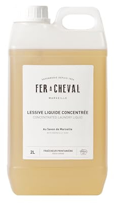 Fer à Cheval Concentrated Laundry Liquid, Allergen Free with Marseille Soap Fresh Spring, 2L/67.6oz