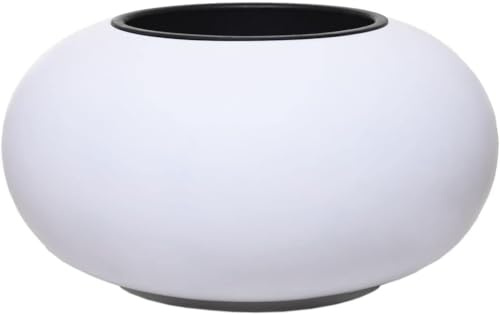 VIVANNO Pflanzkübel Blumentopf Rund Fiberglas VIGLIA Weiß Matt 27x54 cm | Moderner runder Pflanztopf inklusive Einsatz für Innen und Außen, wetterbeständiger Blumenkübel aus robustem Fiberglas