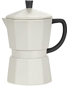 balvi Henkelbecher Moka Farbe Grau Becher in Form eines italienischen Kaffeekochers mit Deckel Kerami