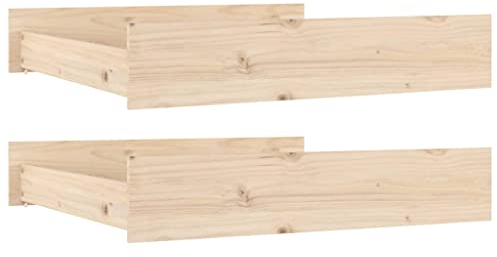 vidaXL 2X Bettschublade Bettkasten Bettschubkasten Schubkasten Unterbettschublade Bettschubladen Schublade Schlafzimmer Massivholz Kiefer